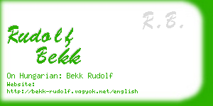 rudolf bekk business card